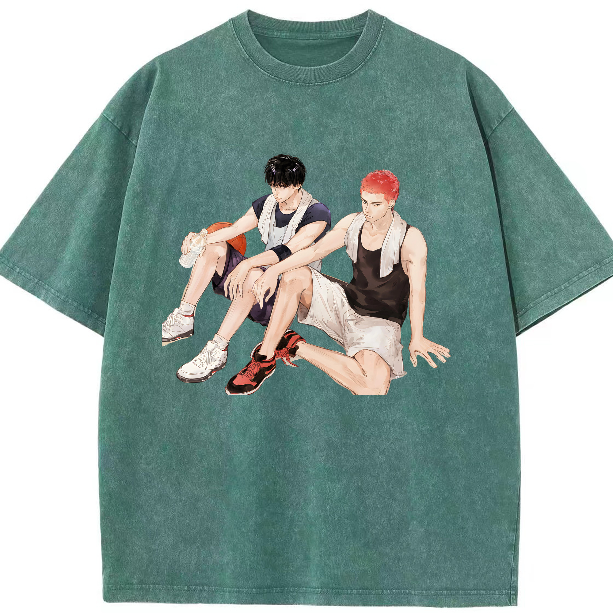 （画像用） SLAM DUNK／スラムダンク 綿100% ヴィンテージ風 半袖Tシャツ（フロントプリント）